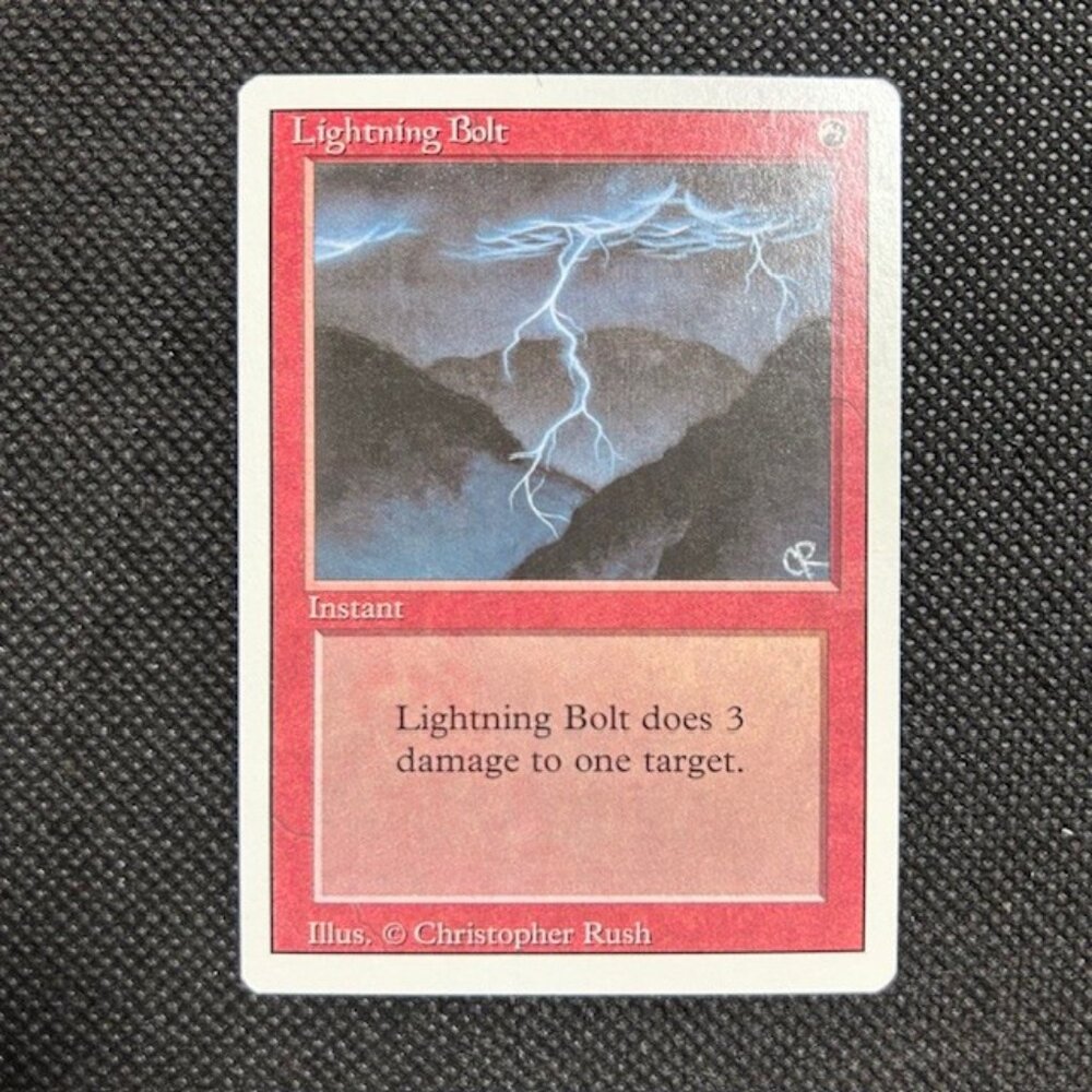 2X 1994 MTG Magic The Gathering Lightning Bolt Revised Edition NM Common Red